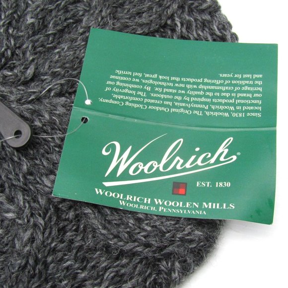 Woolrich Cable Knit Wool Hat in Charcoal Gray - Picture 2 of 3